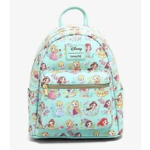 Loungefly Disney Princess Teal / Mint Chibi Mini Backpack - New